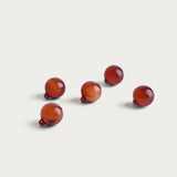 Glass Ornaments 'Deep Red' 30 mm - Set of 5