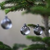 Glass Ornaments 'Smoke Grey' 40 mm – Set of 3
