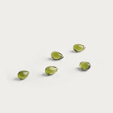 Glass drop 'Olivine' Set of 5