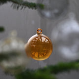Glass Baubles 'Amber' 80 mm – Set of 4