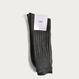 Crew socks wool 'Ribbed' juniper green