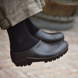 Knee socks wool 'Ribbed' dark brown