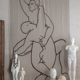 Linen Tablecloth Artwork WE Man + Man