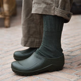 Crew socks wool 'Ribbed' juniper green