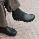 Crew socks wool 'Ribbed' juniper green